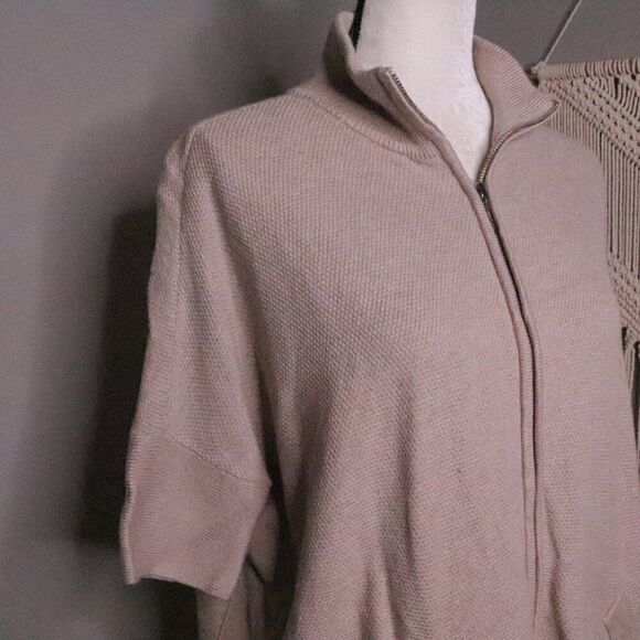 WHBM | Zip Up Batwing Sweater Pullover Small - Picture 3 of 8